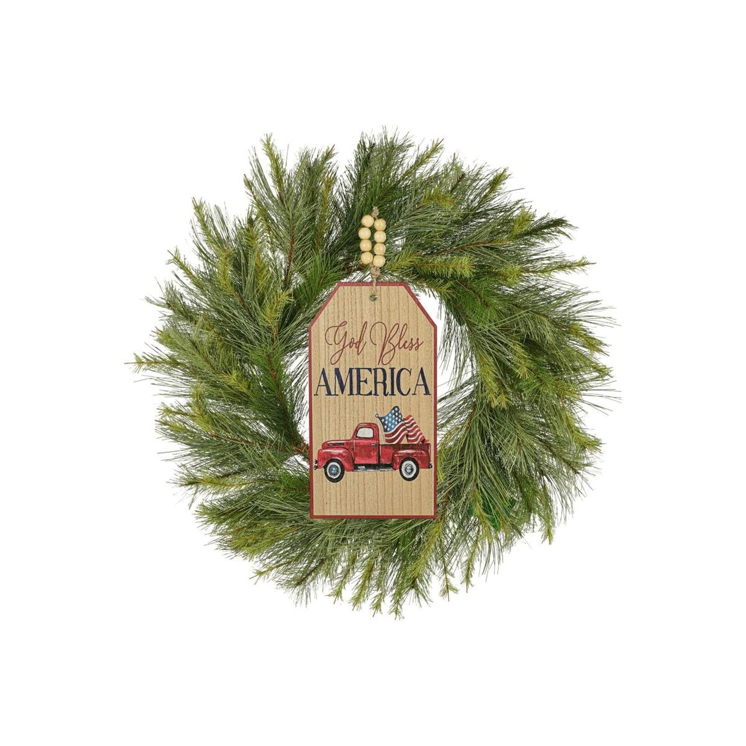 Shop For 12" Wooden Tag Sign: God Bless America