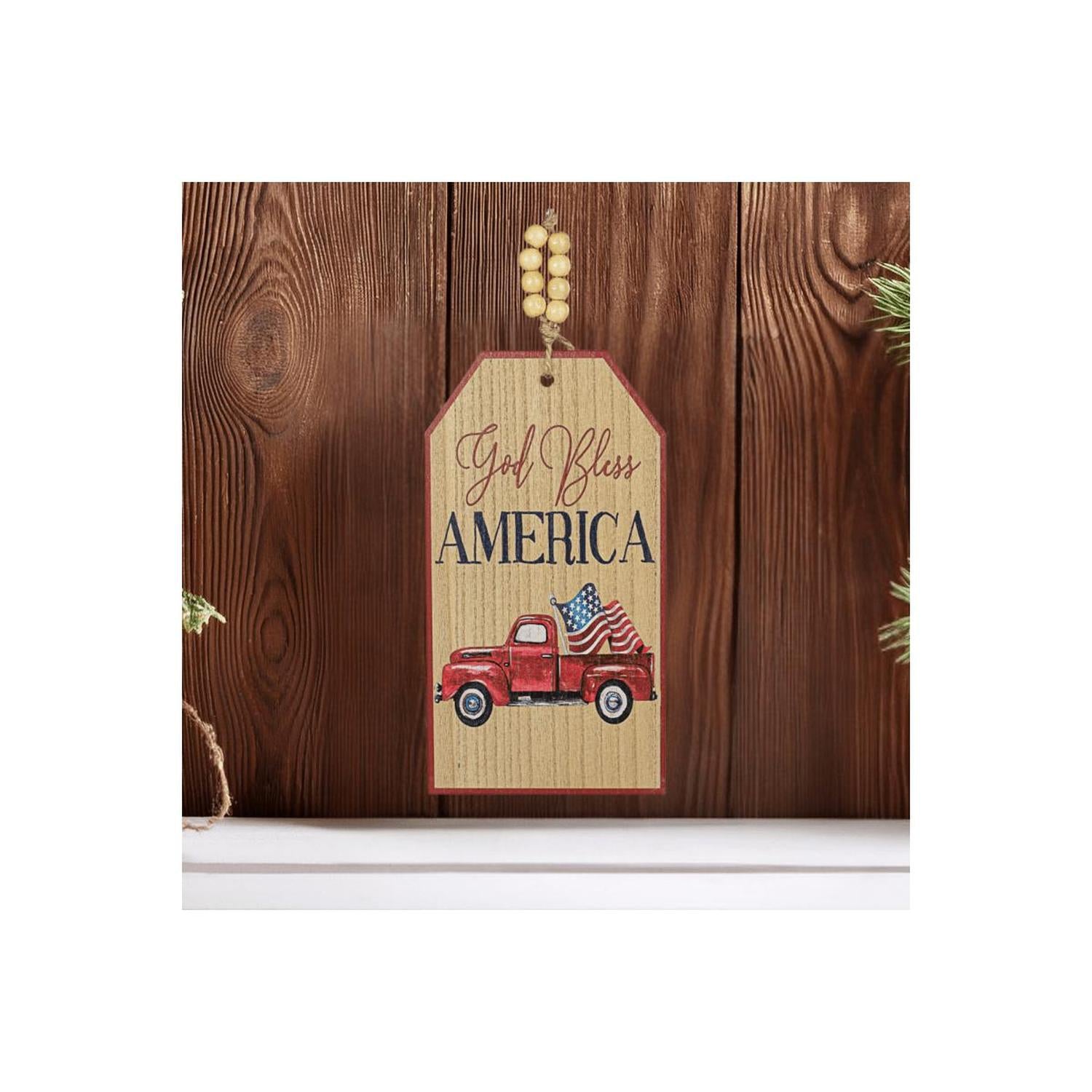 Shop For 12" Wooden Tag Sign: God Bless America