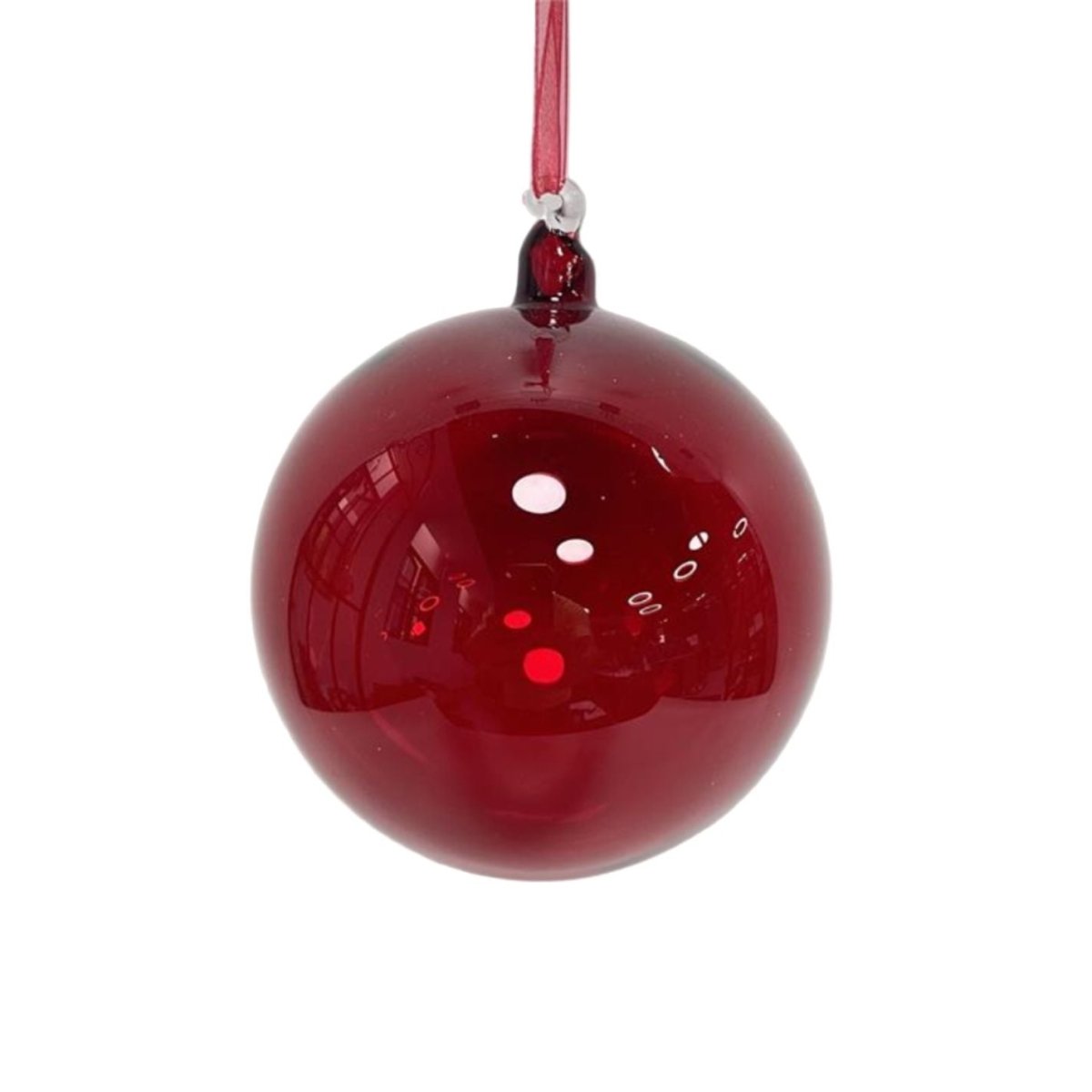 Shop For 120MM Shiny Glass Ball Ornament: Burgundy