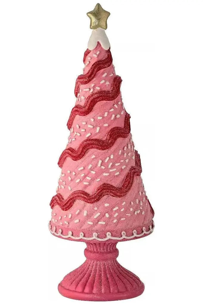 Shop For 12.5" Pink Red Iced Sweet Tree on Pedestal