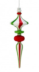 Shop For 12in Glass Red Green Striped Finial Ornament