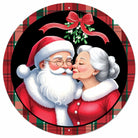 Shop For 12in Round Metal Sign: Mr and Mrs Santa Claus