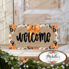 Shop For 12in Welcome Orange Black Floral Sign