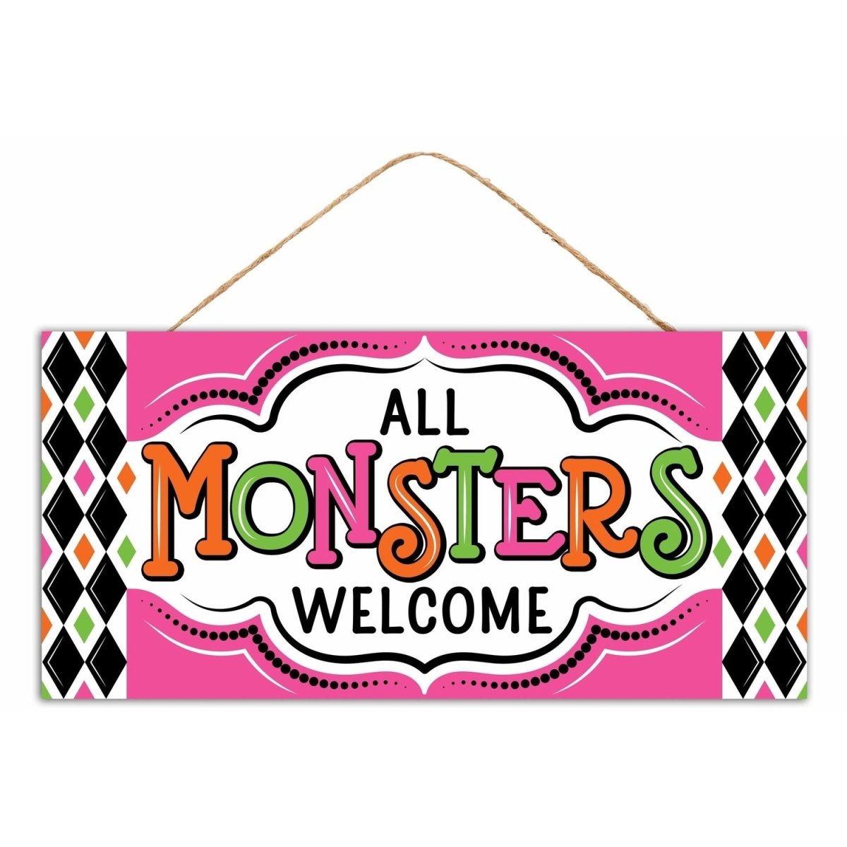 Shop For 12in Wooden MDF Sign: All Monsters Welcome