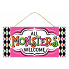 Shop For 12in Wooden MDF Sign: All Monsters Welcome