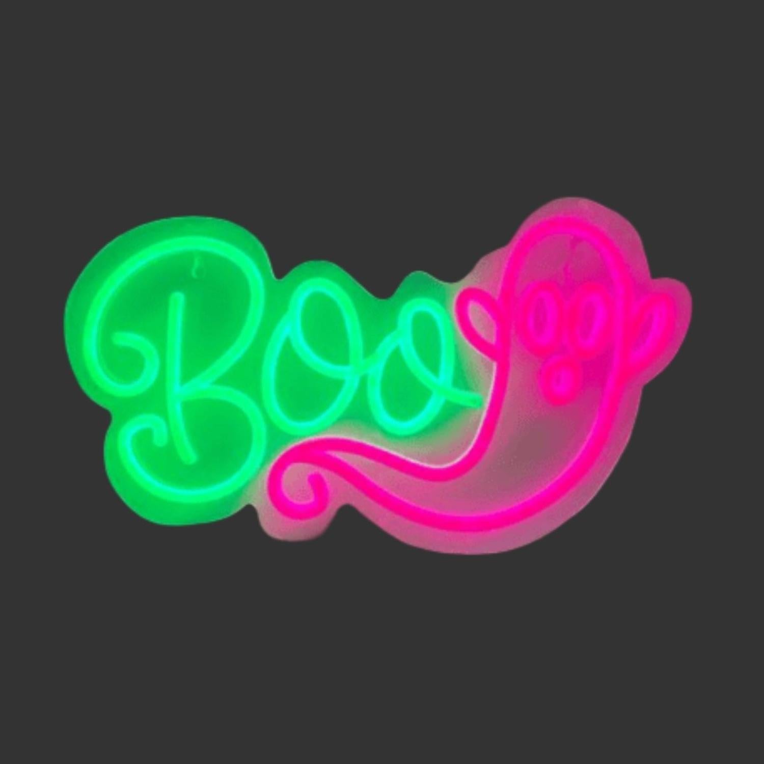 13" Boo Ghost Lighted Sign