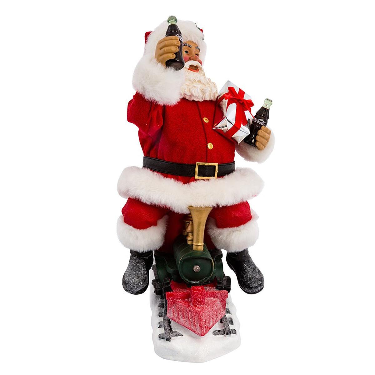 Shop For 13" Fabriché™ Coca - Cola® Santa On Train With LED Garland
