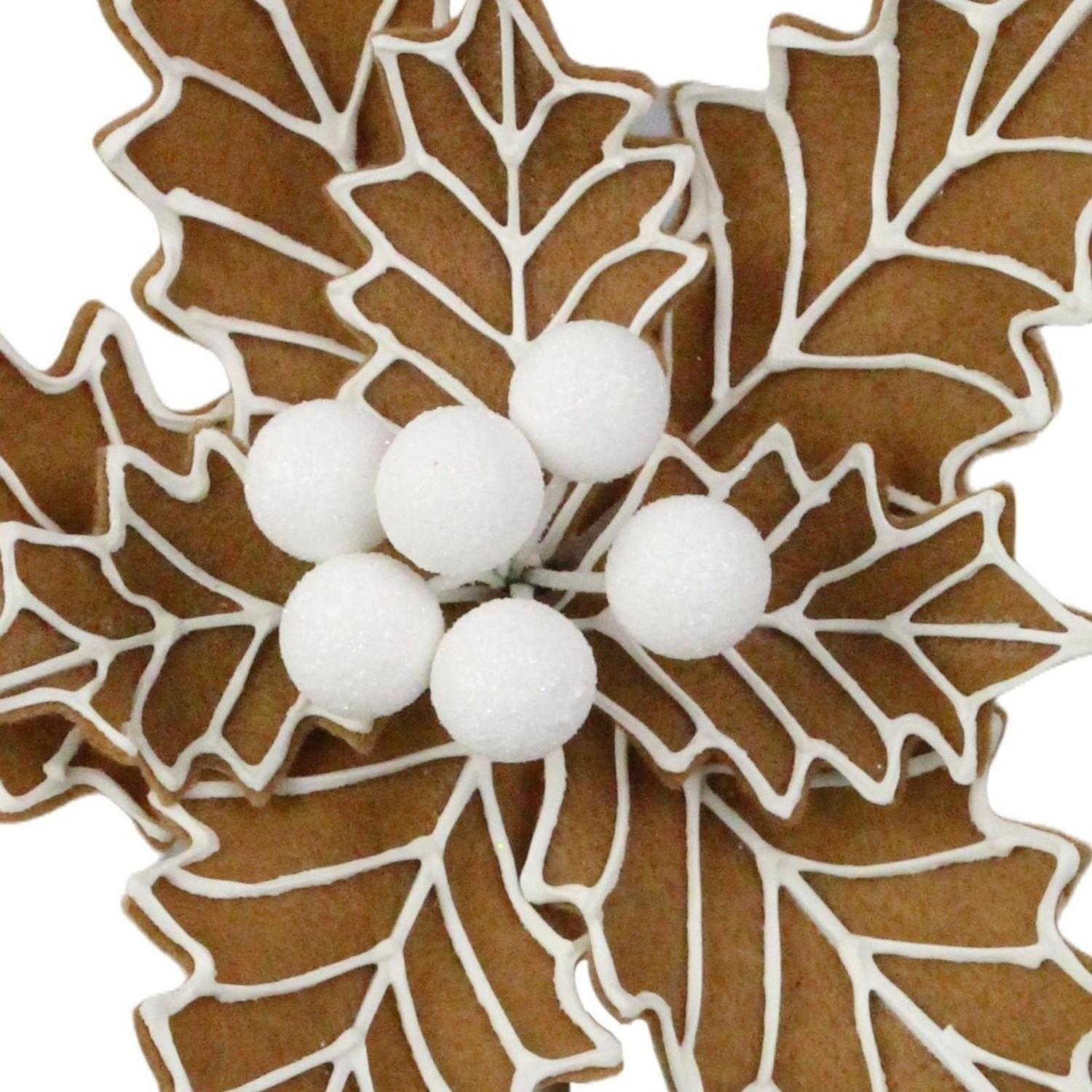 13" Gingerbread Poinsettia Pick