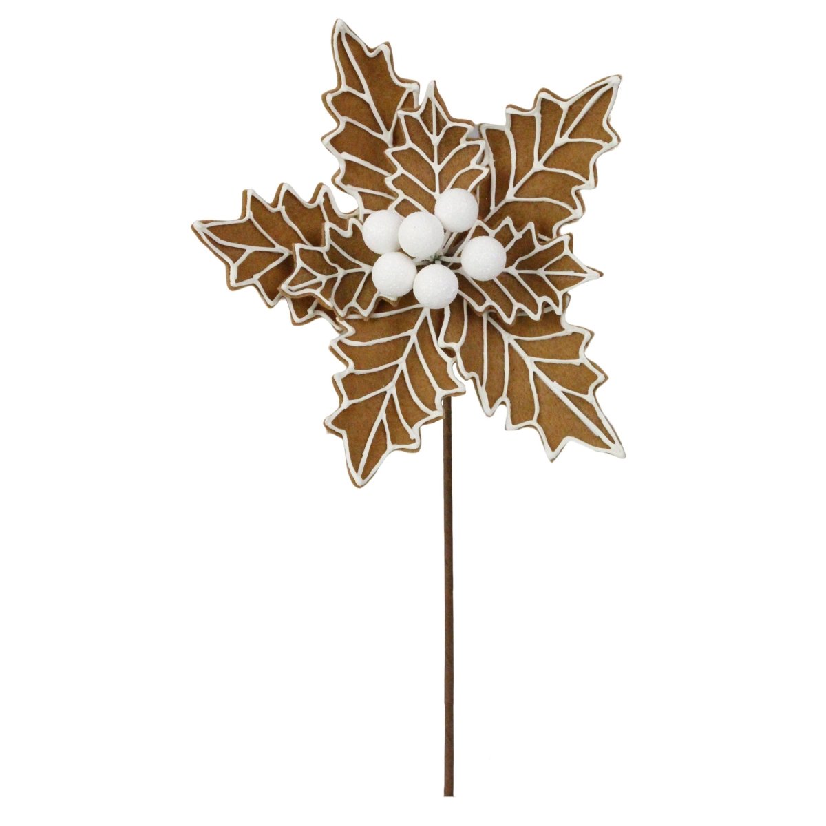 Shop For 13" Gingerbread Poinsettia Pick