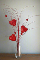 Shop For 13" Glitter Heart Rain Spray: Red