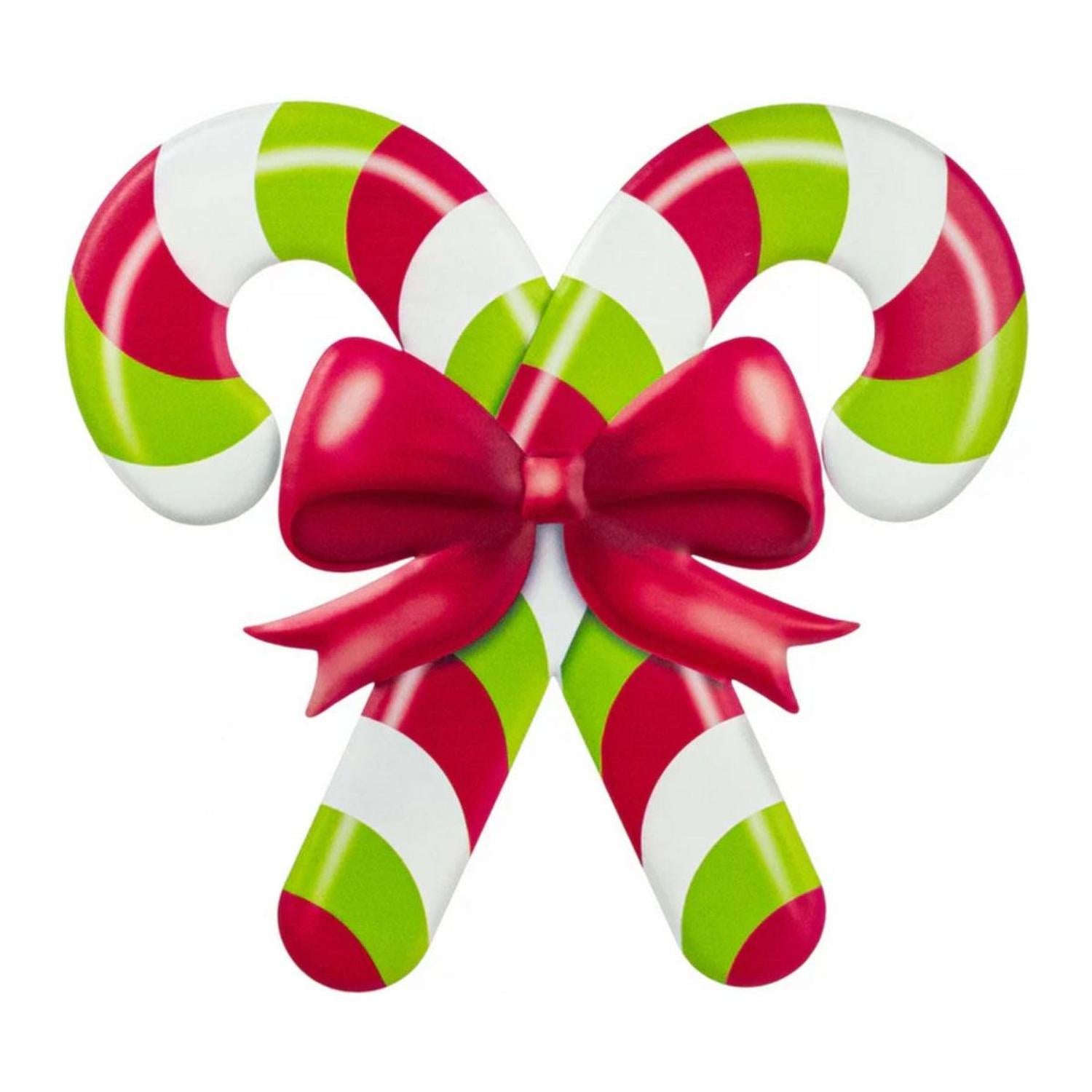 Shop For 13" Metal Embossed Candy Canes: Lime Green/Red