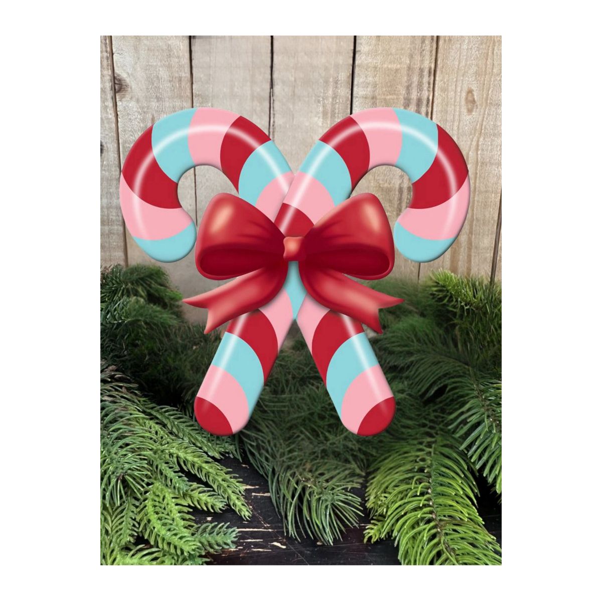Shop For 13" Metal Embossed Candy Canes: Pink/Ice Blue