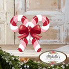 Shop For 13" Metal Embossed Candy Canes: Pink/Red
