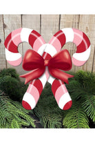 Shop For 13" Metal Embossed Candy Canes: Pink/Red