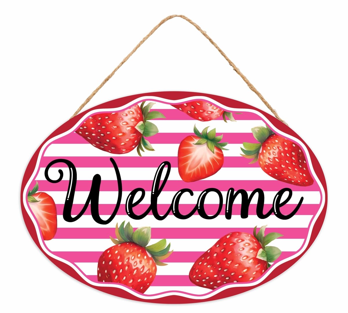 Shop For 13" Oval Wooden Sign: Welcome Strawberries