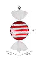 Shop For 13" Red - White Striped Flat Candy Ornament