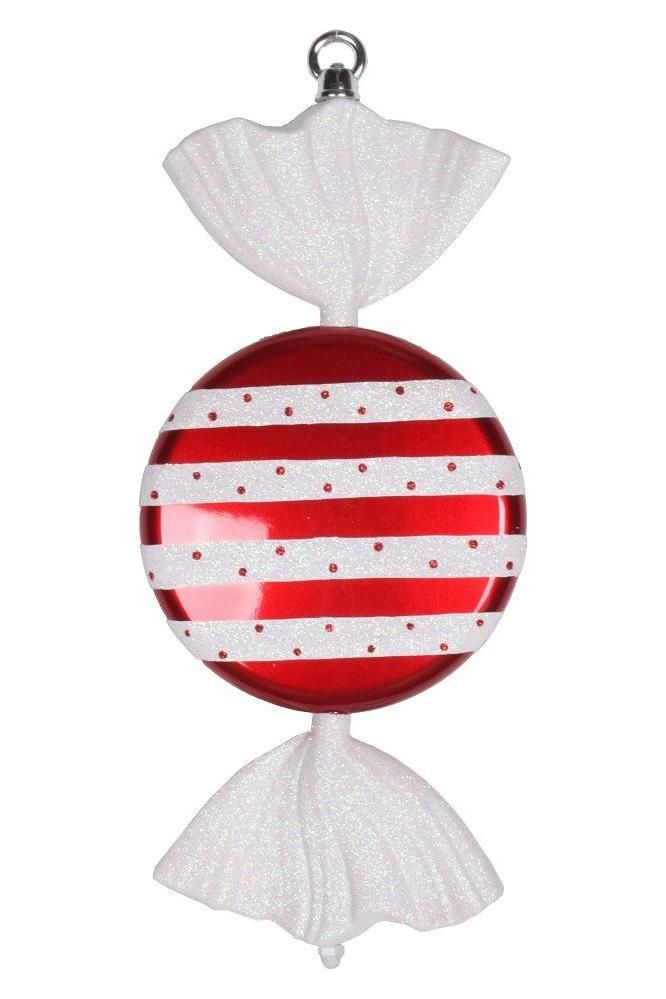 Shop For 13" Red - White Striped Flat Candy Ornament