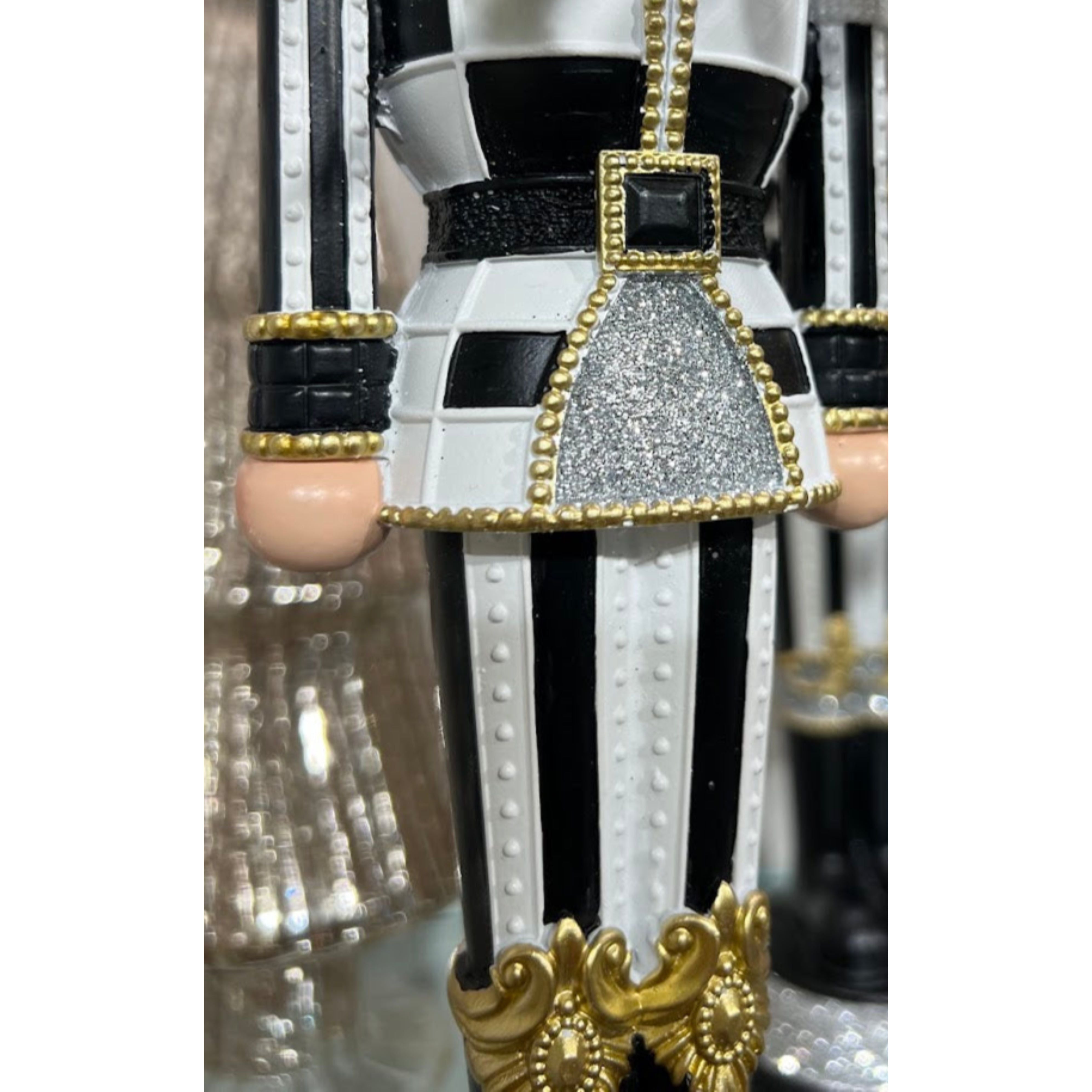 Shop For 13" Royal Nutcracker: Black/White/Gold