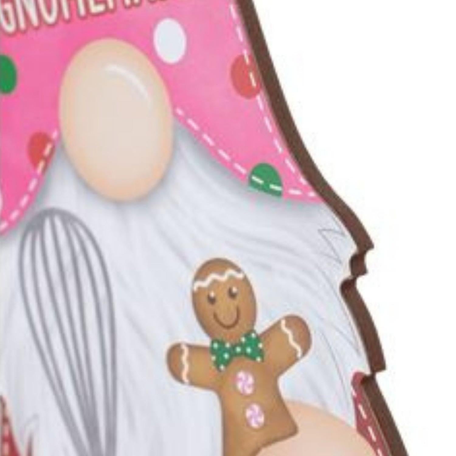 13" Wooden Gnome Shaped Sign: Happiness Gnomemade