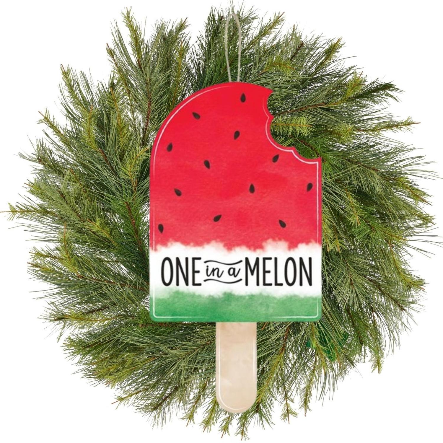 13" Wooden Popsicle Sign: Melon