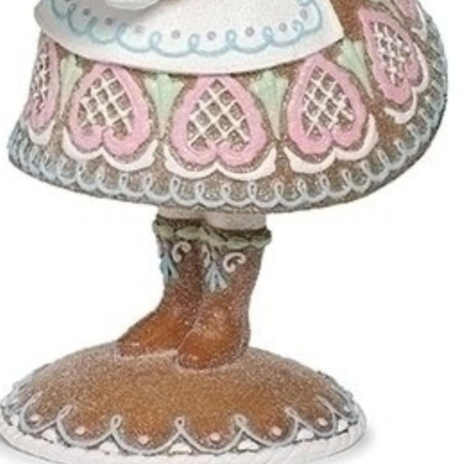 13.25" Mrs. Claus Gingerbread Figure (Pink)