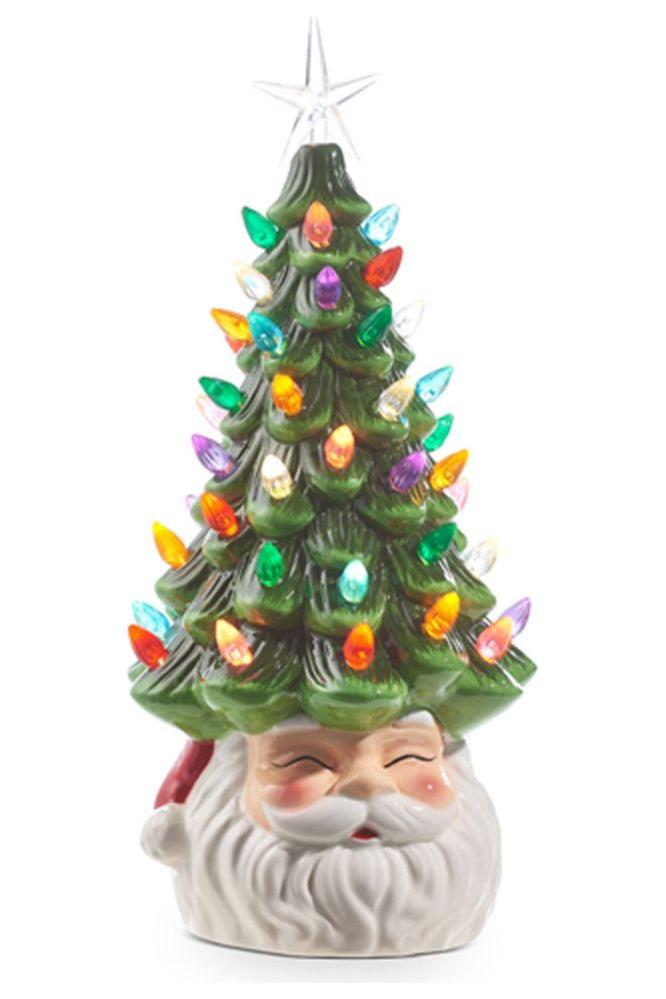 Shop For 13.5" Vintage Santa Lighted Ceramic Tree