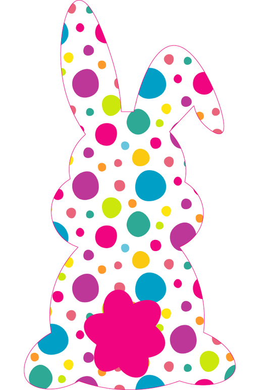 Shop For 13in Waterproof Sign: Floppy Ear Polka Dot Bunny