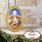 Shop For 13in Wooden Oval Sign: Holy Family Nativity