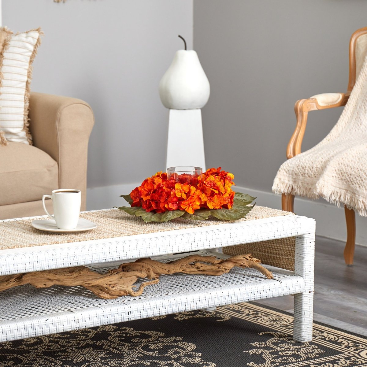 Shop For 14” Autumn Hydrangea Artificial Candelabrum Arrangement