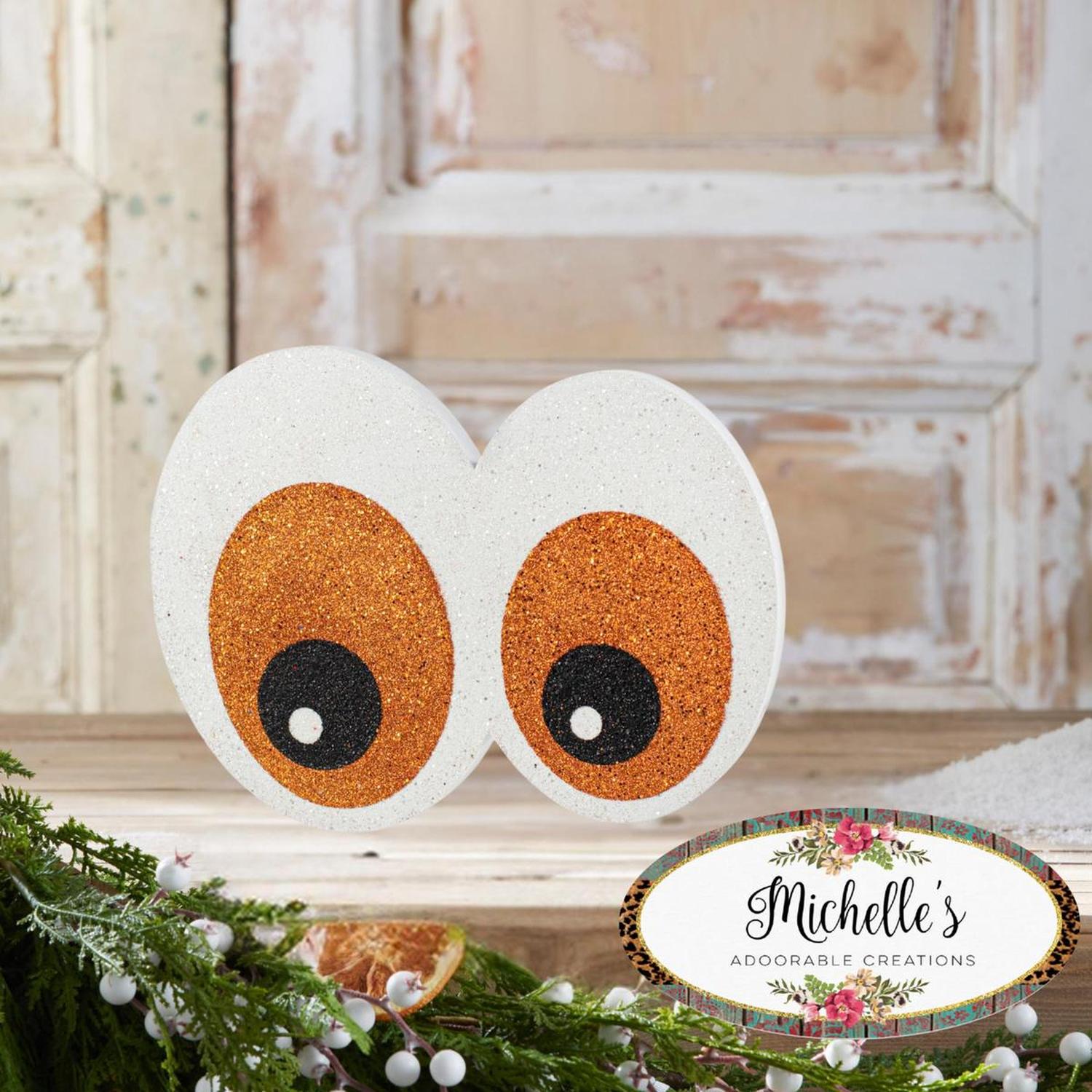 14" Glitter Eyeballs Ornament Hanger: Orange