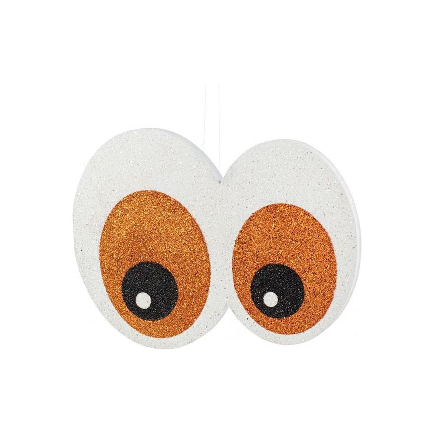 14" Glitter Eyeballs Ornament Hanger: Orange