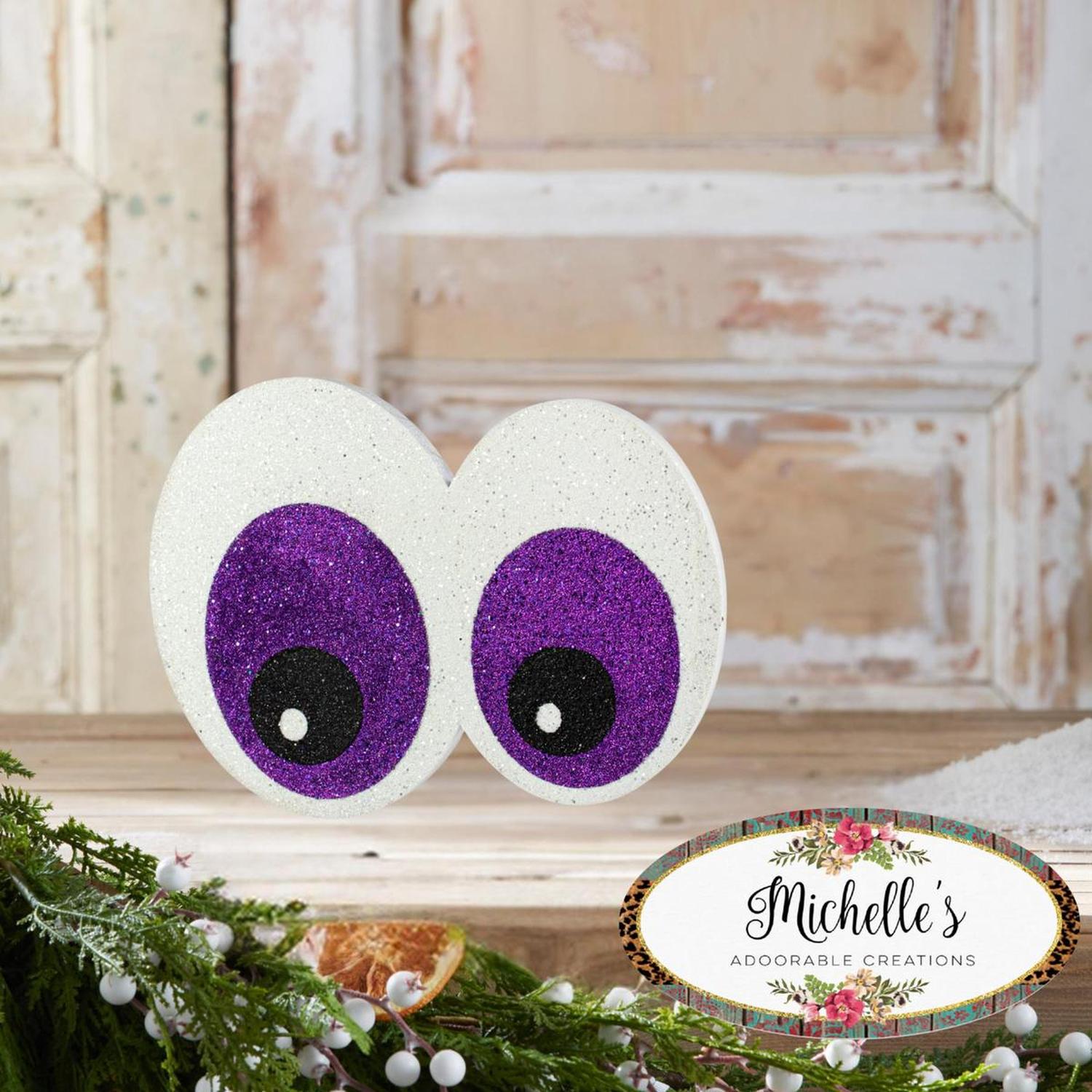 14" Glitter Eyeballs Ornament Hanger: Purple