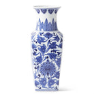 Shop For 14 Inch Ceramic Blue & White Chinoiserie Square Vase