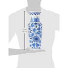 Shop For 14 Inch Ceramic Blue & White Chinoiserie Square Vase