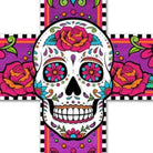 Shop For 14" Sugar Skull Cross Sign