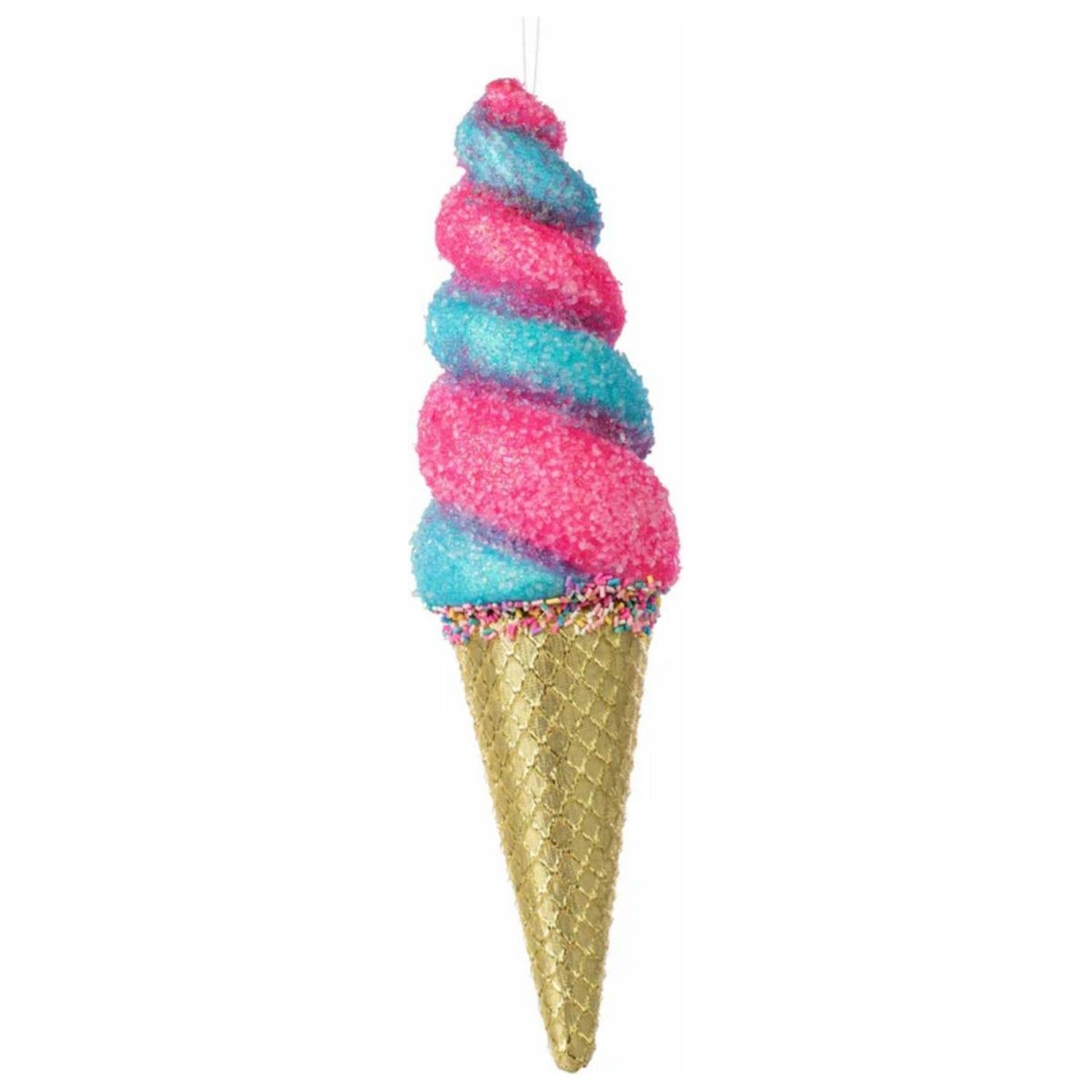 Shop For 14" Swirl Ice Cream Cone Ornament: Pink/Blue