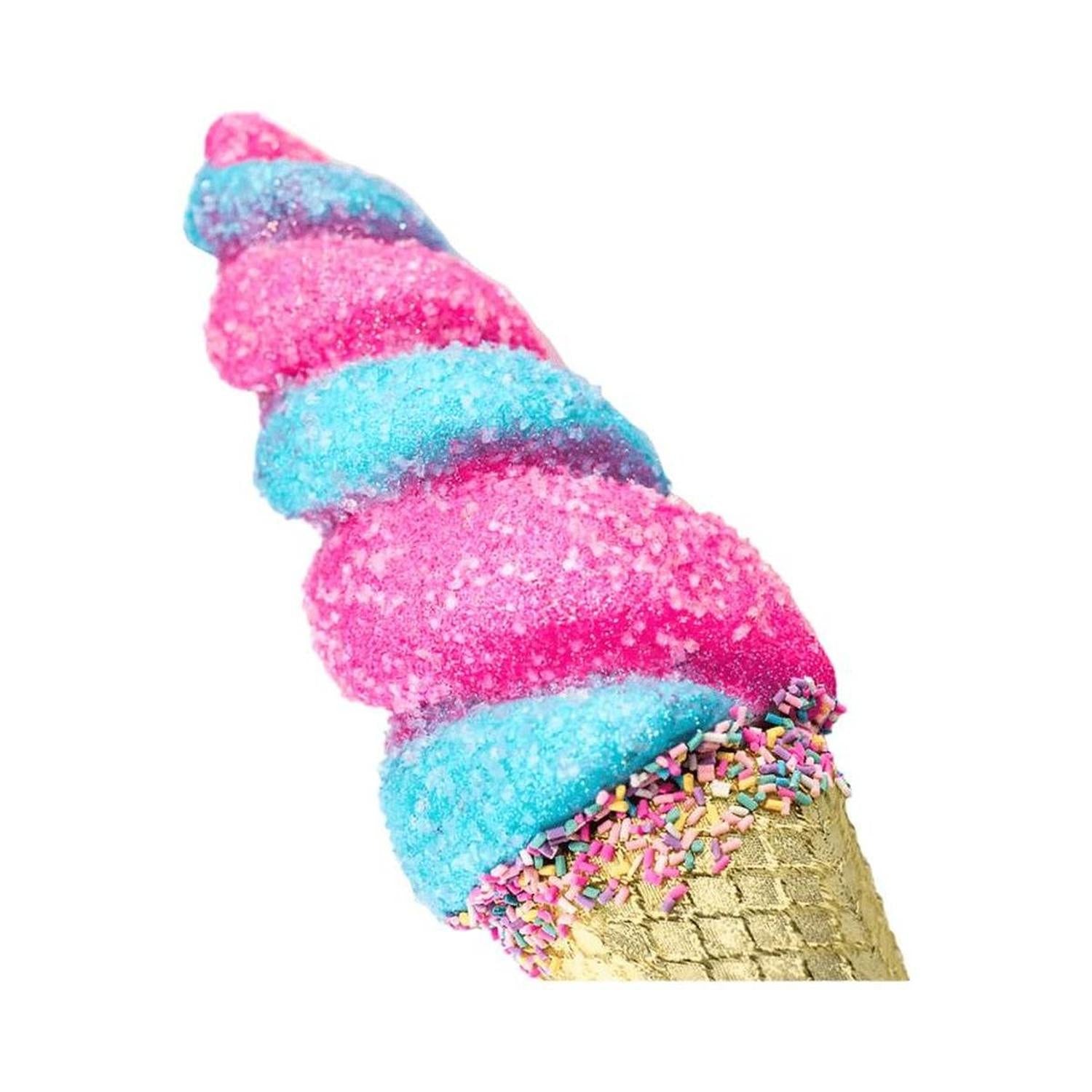 14" Swirl Ice Cream Cone Ornament: Pink/Blue