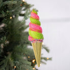 Shop For 14" Swirl Ice Cream Cone Ornament: Pink/Lime Green