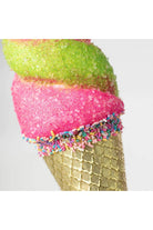 Shop For 14" Swirl Ice Cream Cone Ornament: Pink/Lime Green