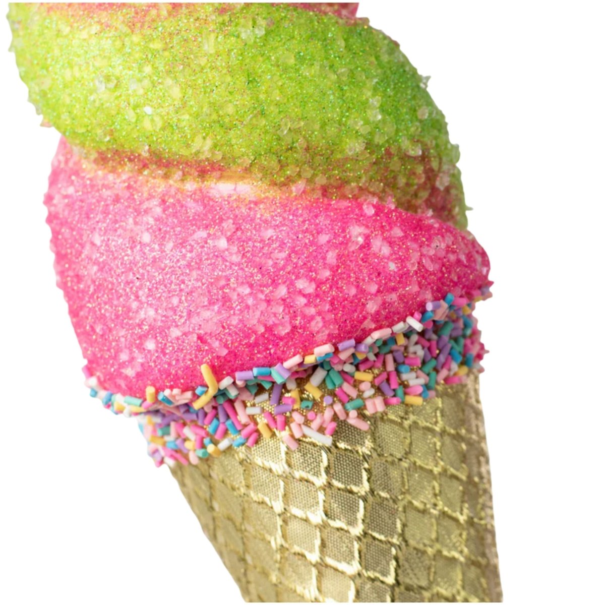 Shop For 14" Swirl Ice Cream Cone Ornament: Pink/Lime Green