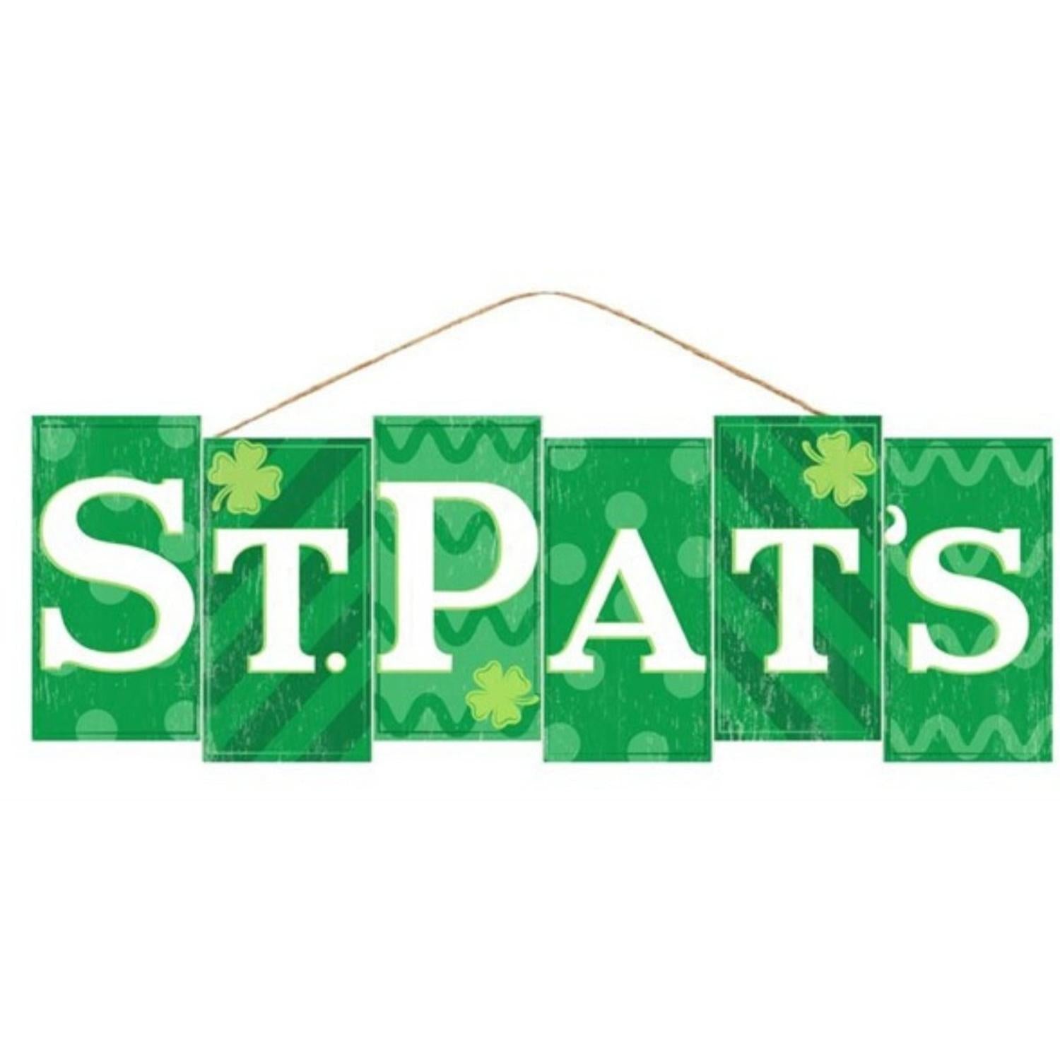14" Wooden Sign: St. Pat's Blocks