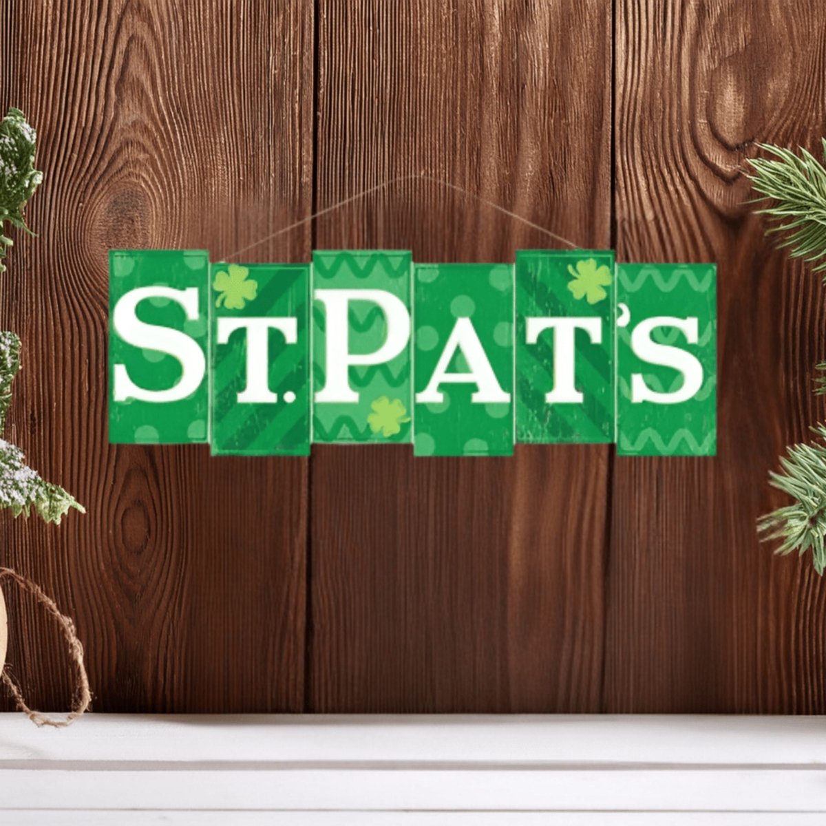 Shop For 14" Wooden Sign: St. Pat's Blocks