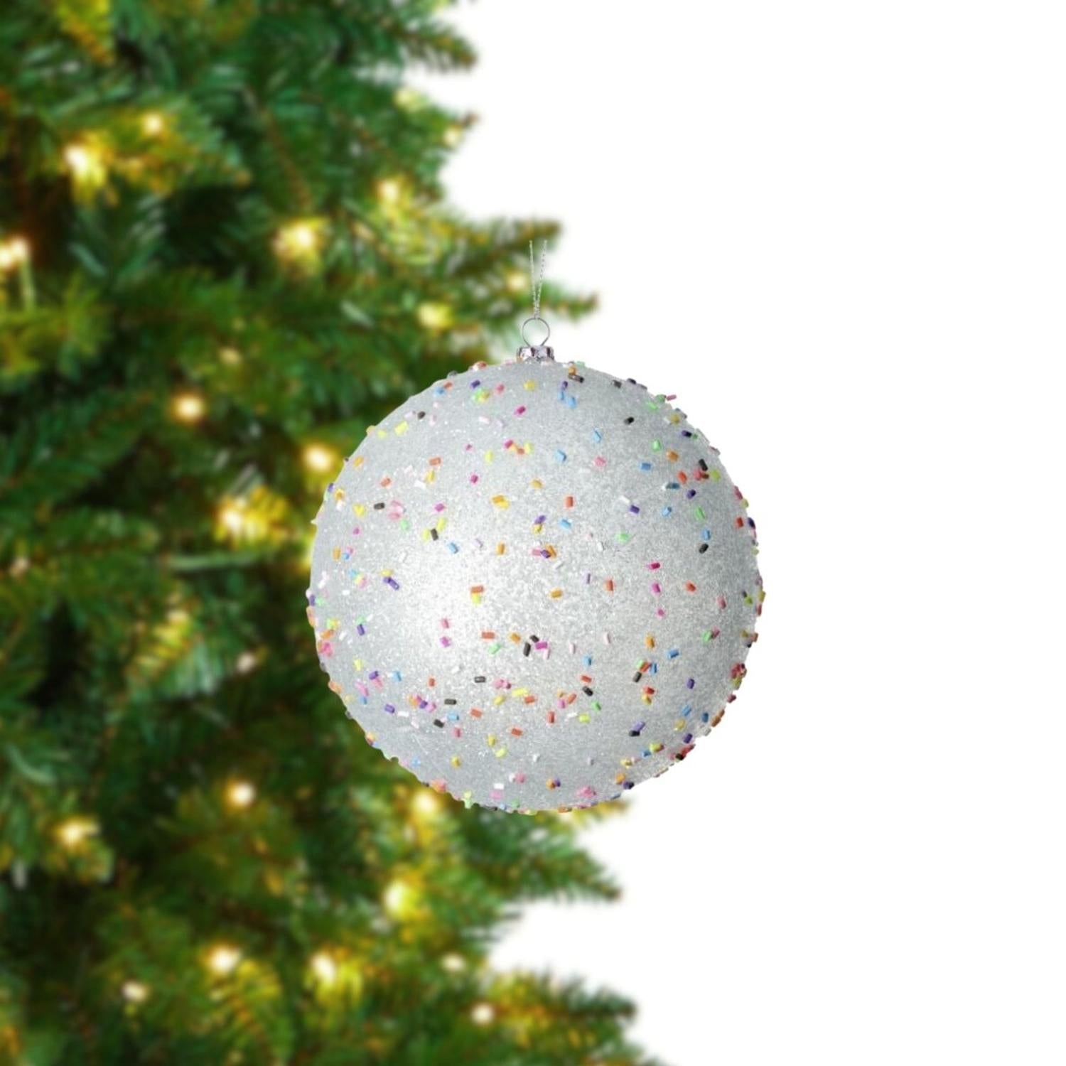 140MM Candy Sprinkle Balls Ornaments: Blue (Set of 2)