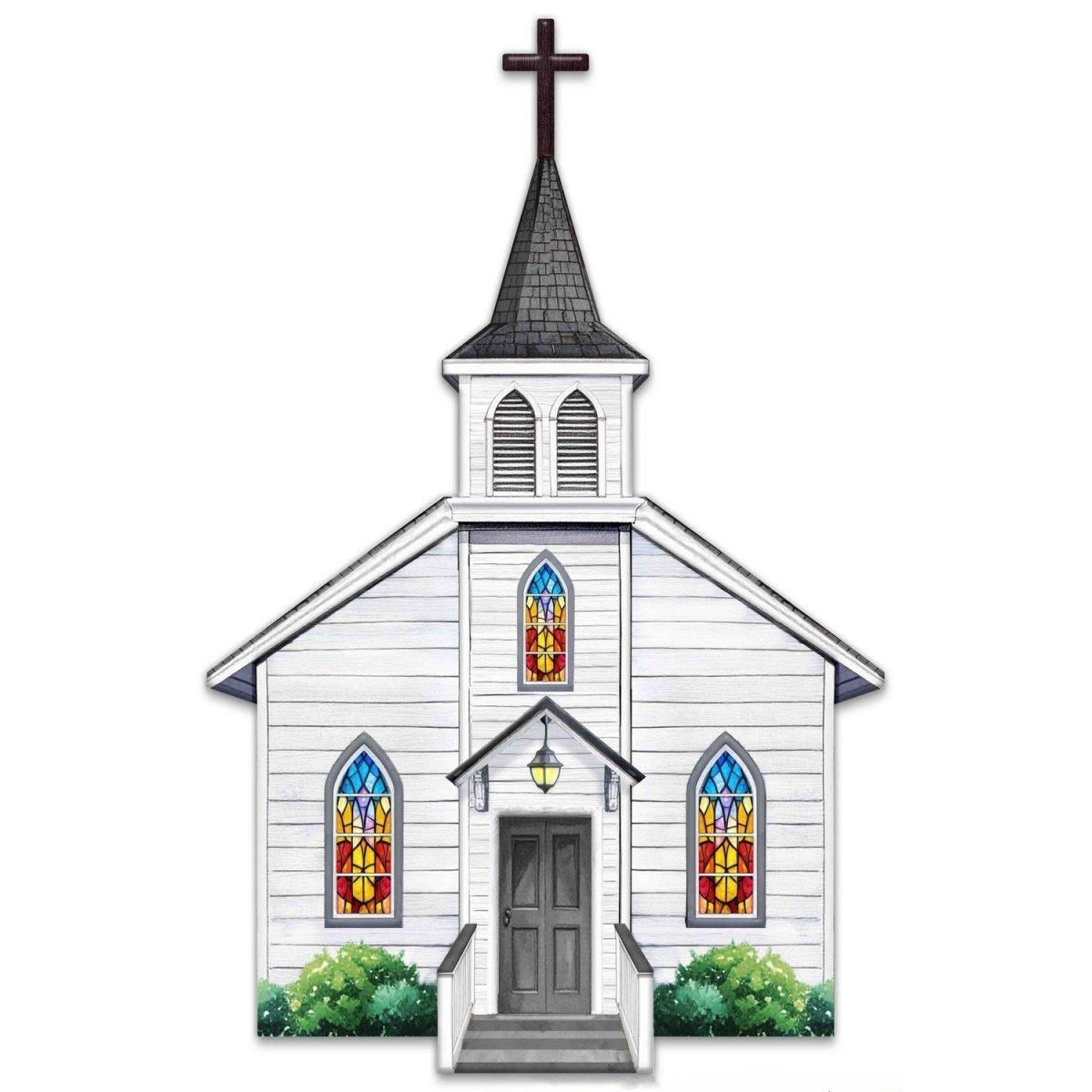 Shop For 14in Metal Embossed Church: White