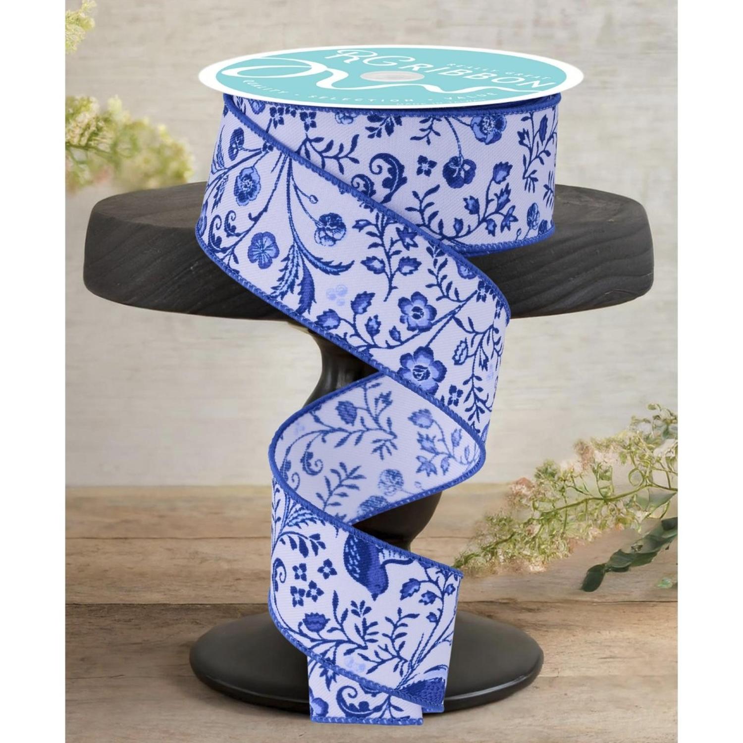 Shop For 1.5" Asian Chinoiserie Ribbon: Blue (10 Yards)