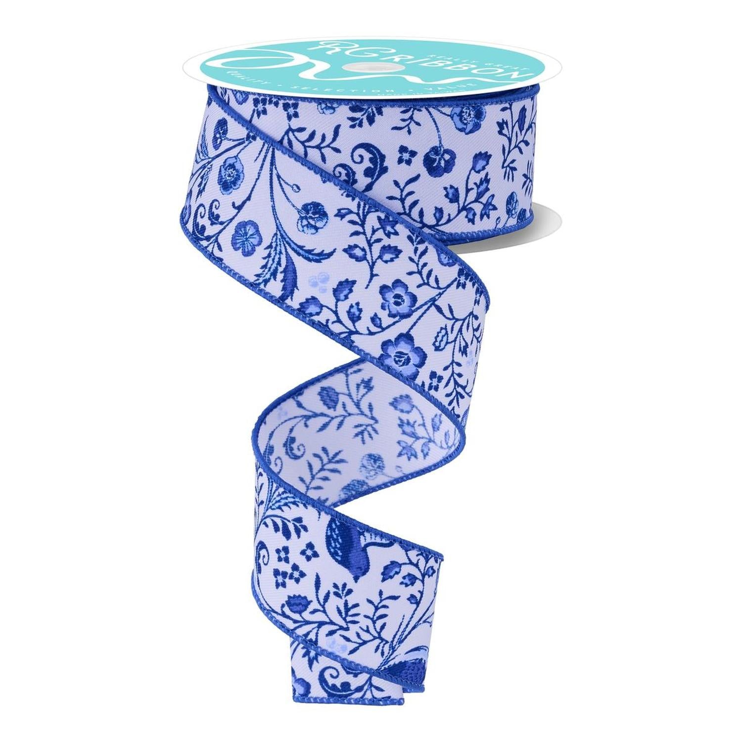 Shop For 1.5" Asian Chinoiserie Ribbon: Blue (10 Yards)