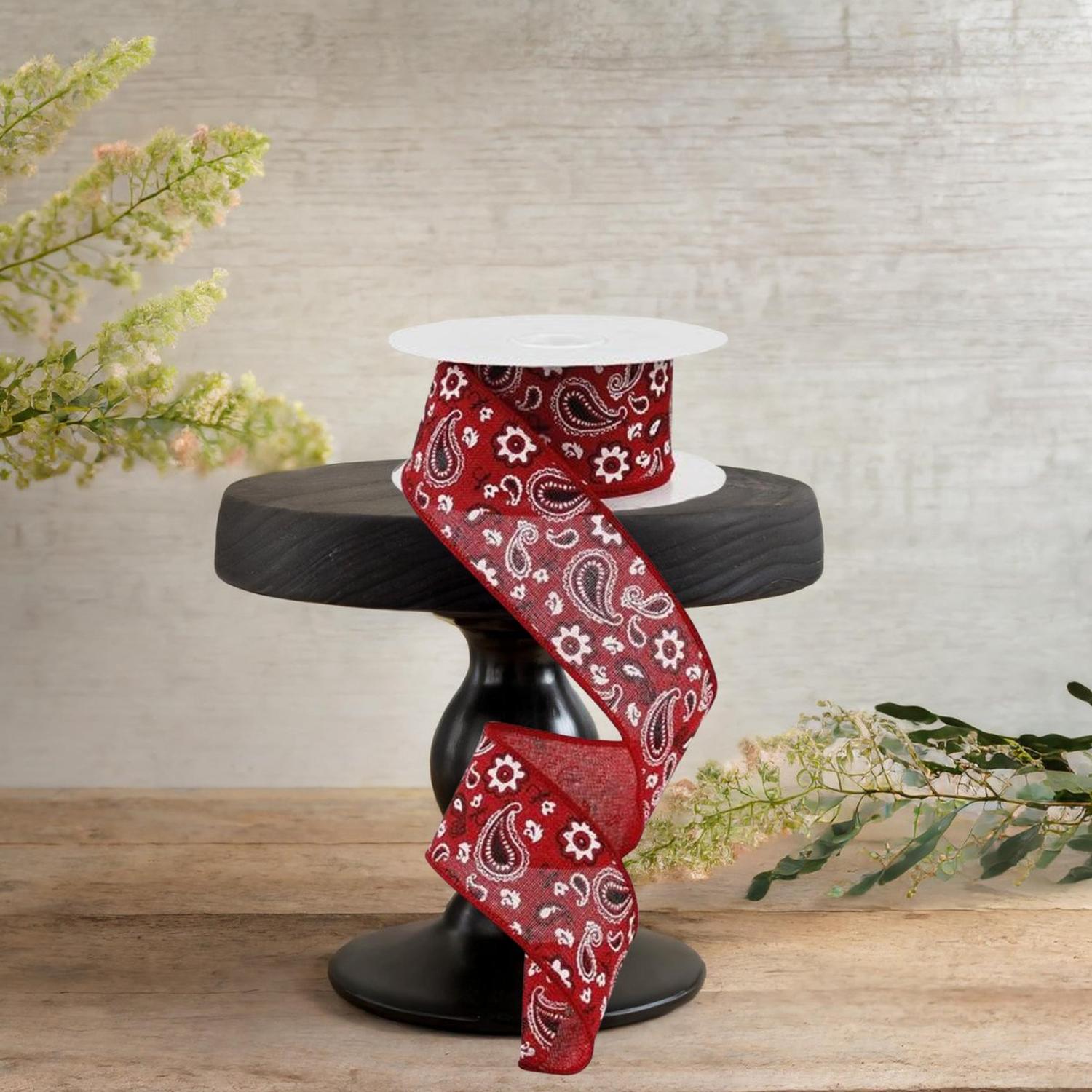 1.5" Bandana Royal Ribbon: Red (10 Yards)