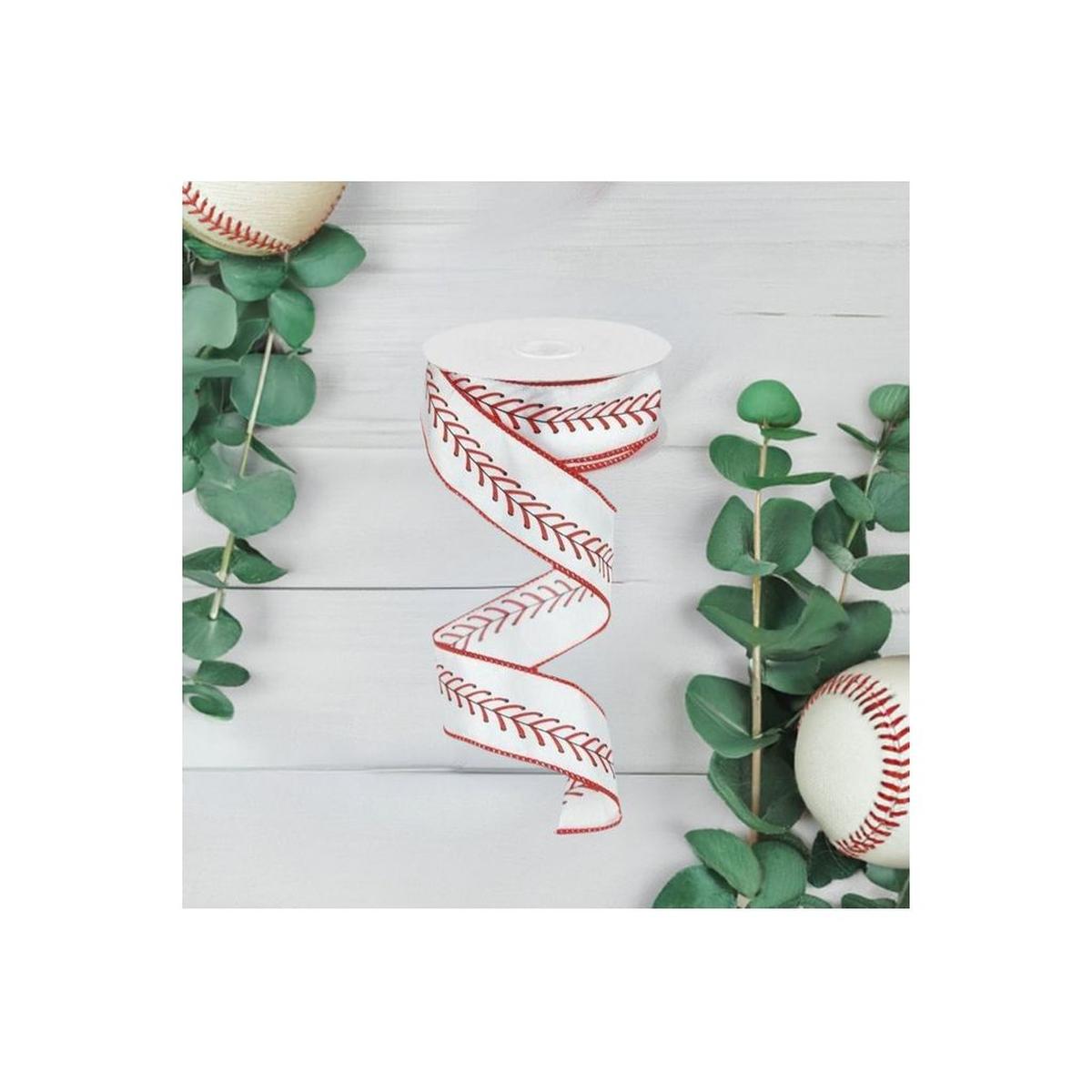 Shop For 1.5" Baseball Stitching Ribbon (10 Yards) at Michelle's aDOORable Creations