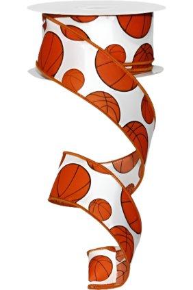 Shop For 1.5" Basketball Ribbon: Orange & Black (10 Yards) at Michelle's aDOORable Creations