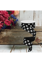 Shop For 1.5" Big Polka Dot Ribbon: Black & White (10 Yards)